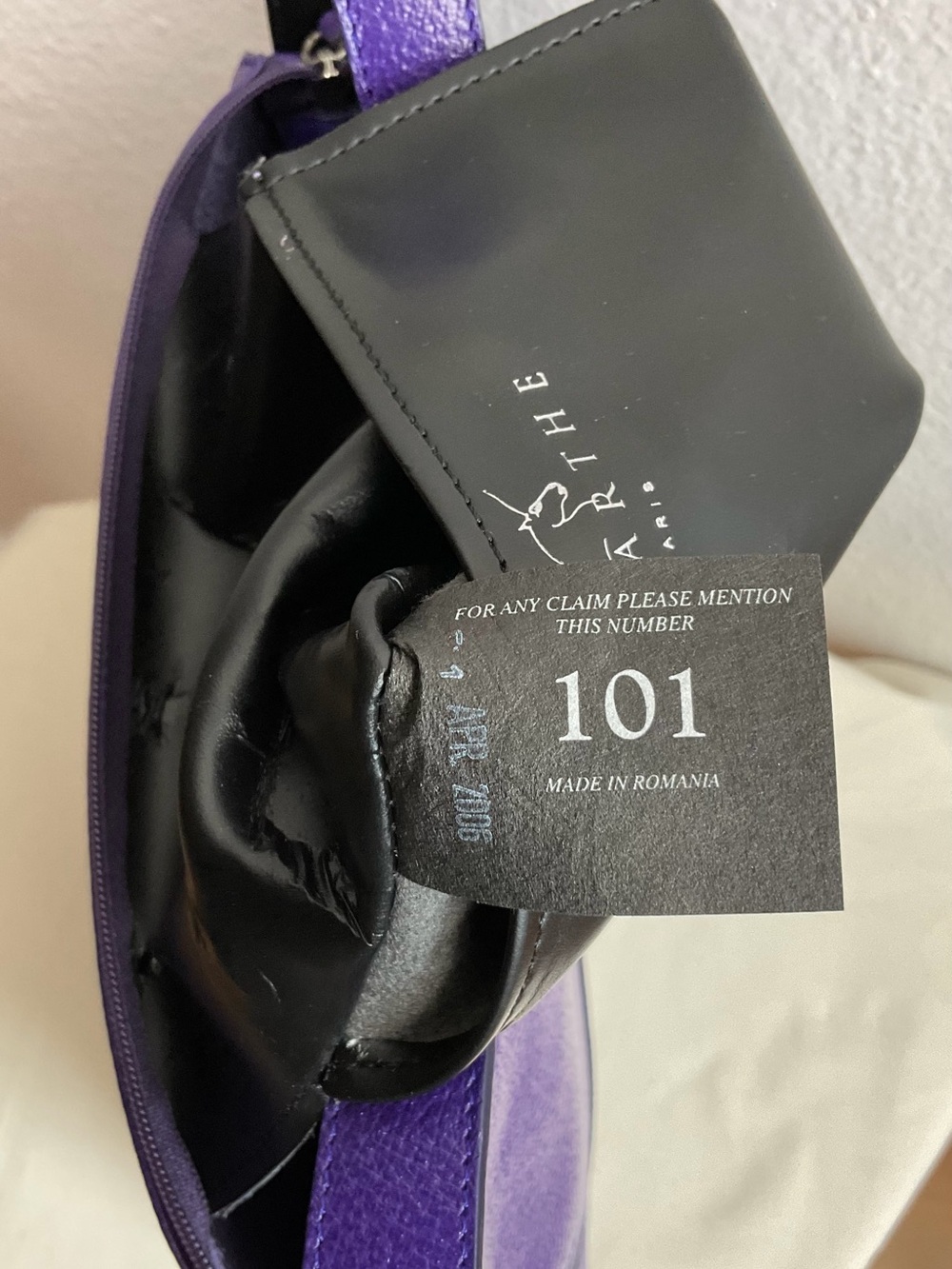 Vintage LAMARTHE PARIS Purple Pebbled Leather Shoulder Hobo Bag – EUC April 2006 - Picture 8 of 9